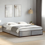 Bed Frame without Mattress Grey Sonoma 135x190 cm Double - Bargainia.com - 