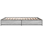 Bed Frame without Mattress Grey Sonoma 135x190 cm Double - Bargainia.com - 