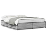 Bed Frame without Mattress Grey Sonoma 135x190 cm Double - Bargainia.com - 