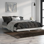 Bed Frame without Mattress Grey Sonoma 135x190 cm Double Engineered Wood - Bargainia.com - 