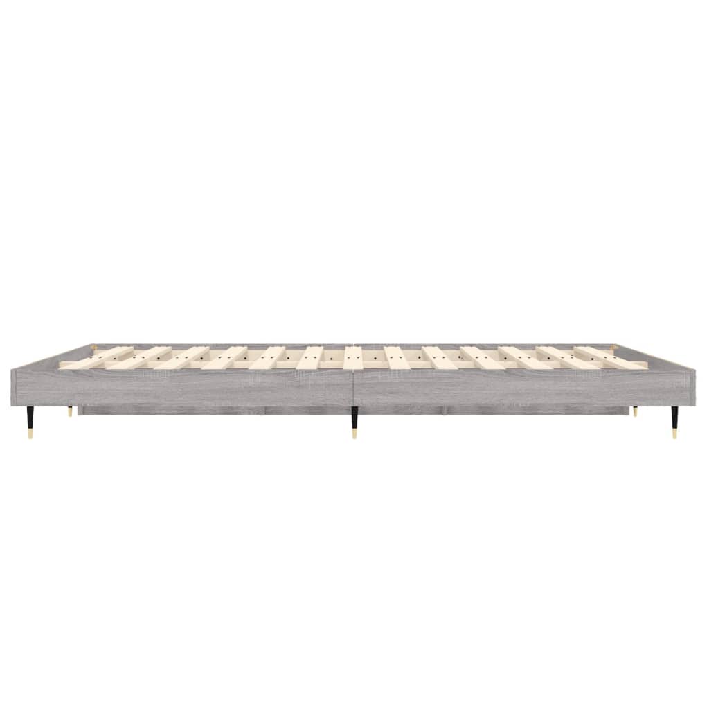 Bed Frame without Mattress Grey Sonoma 135x190 cm Double Engineered Wood - Bargainia.com - 