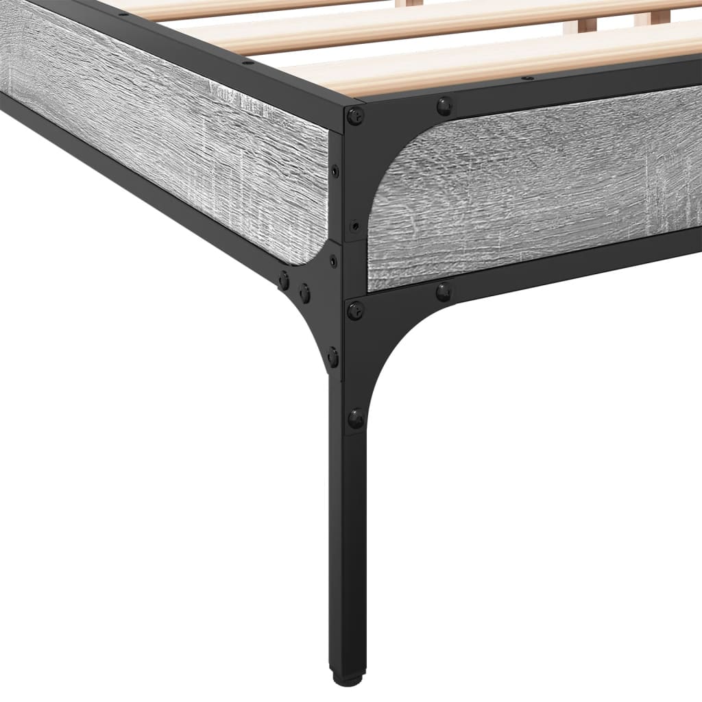 Bed Frame without Mattress Grey Sonoma 200x200 cm - Bargainia.com - 