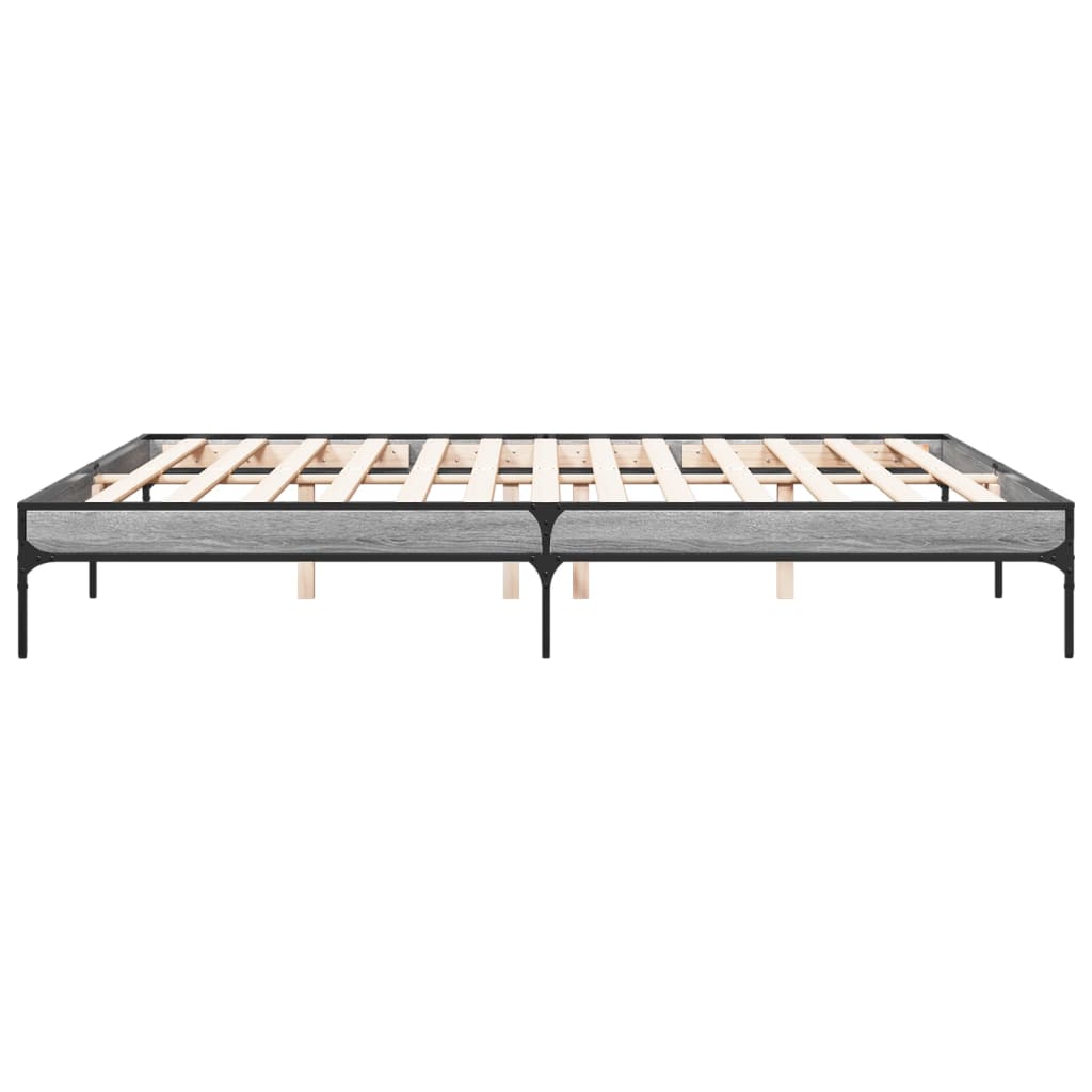 Bed Frame without Mattress Grey Sonoma 200x200 cm - Bargainia.com - 