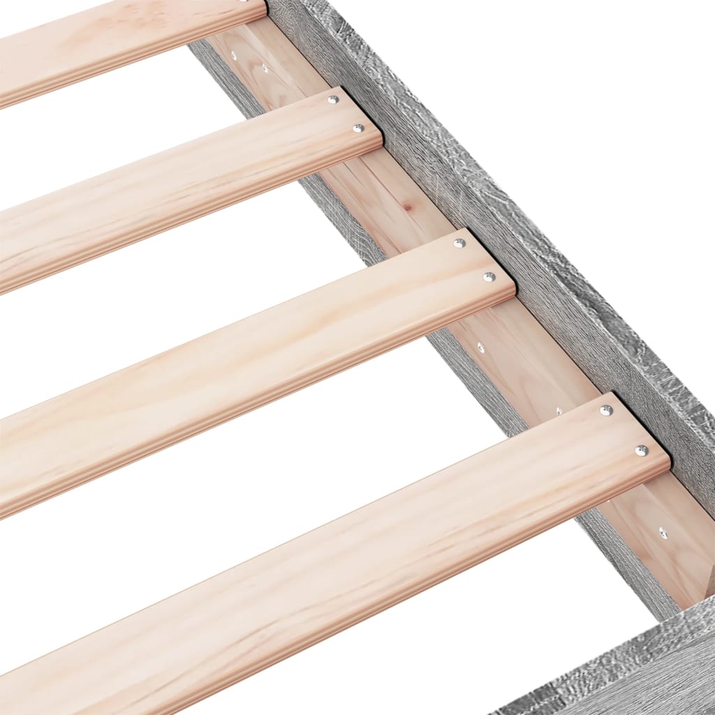 Bed Frame without Mattress Grey Sonoma 75x190 cm Small Single Engineered Wood - Bargainia.com - 