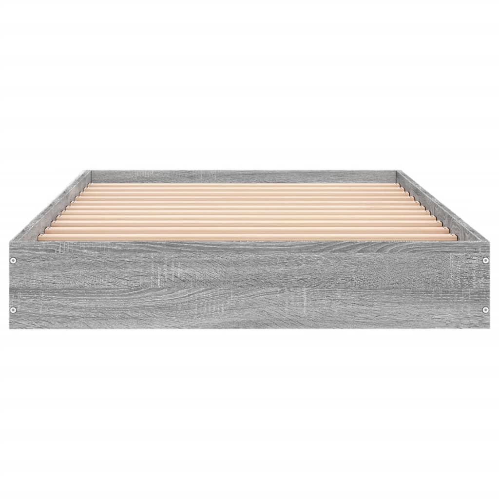 Bed Frame without Mattress Grey Sonoma 75x190 cm Small Single Engineered Wood - Bargainia.com - 