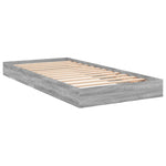 Bed Frame without Mattress Grey Sonoma 75x190 cm Small Single Engineered Wood - Bargainia.com - 