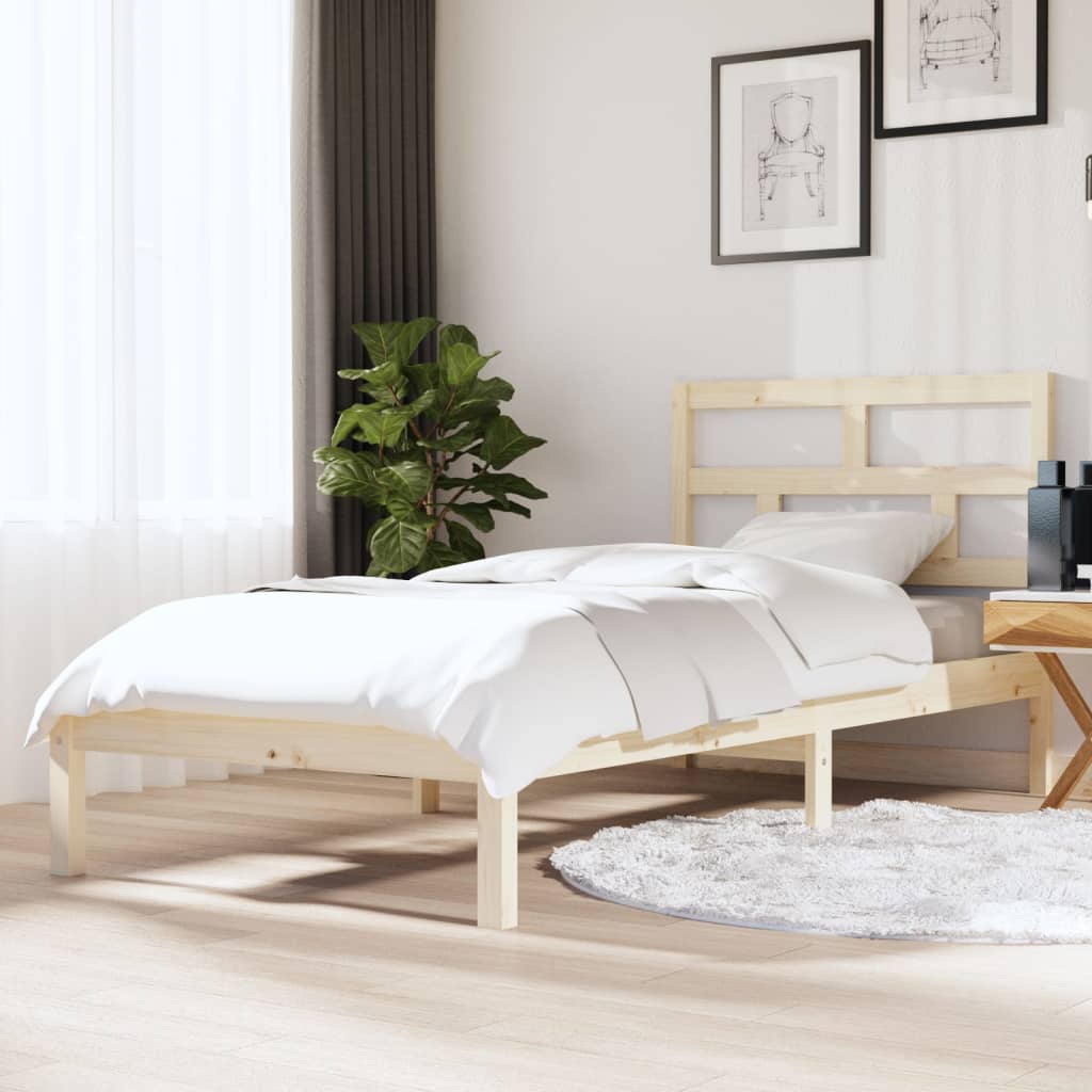 Bed Frame without Mattress Single Solid Wood - Bargainia.com - 