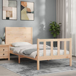 Bed Frame without Mattress Single Solid Wood Pine - Bargainia.com - 