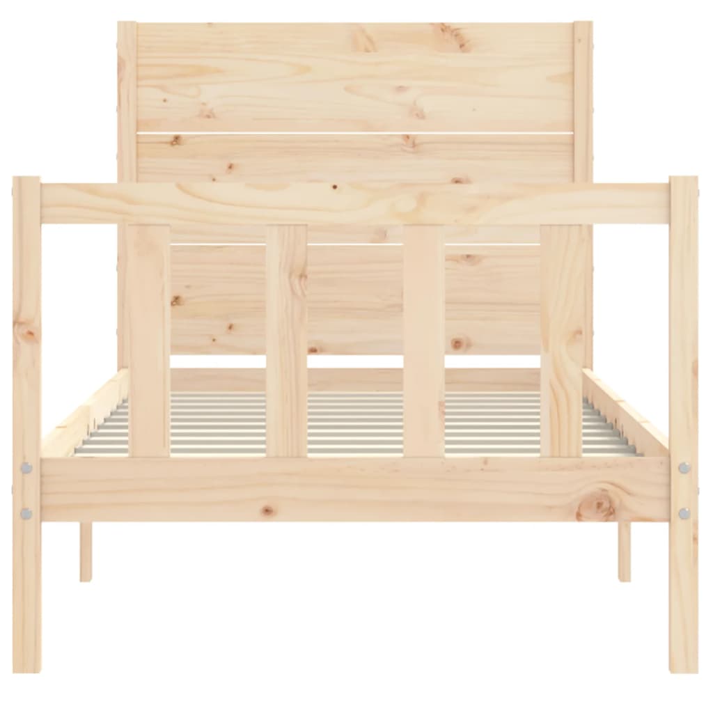 Bed Frame without Mattress Single Solid Wood Pine - Bargainia.com - 
