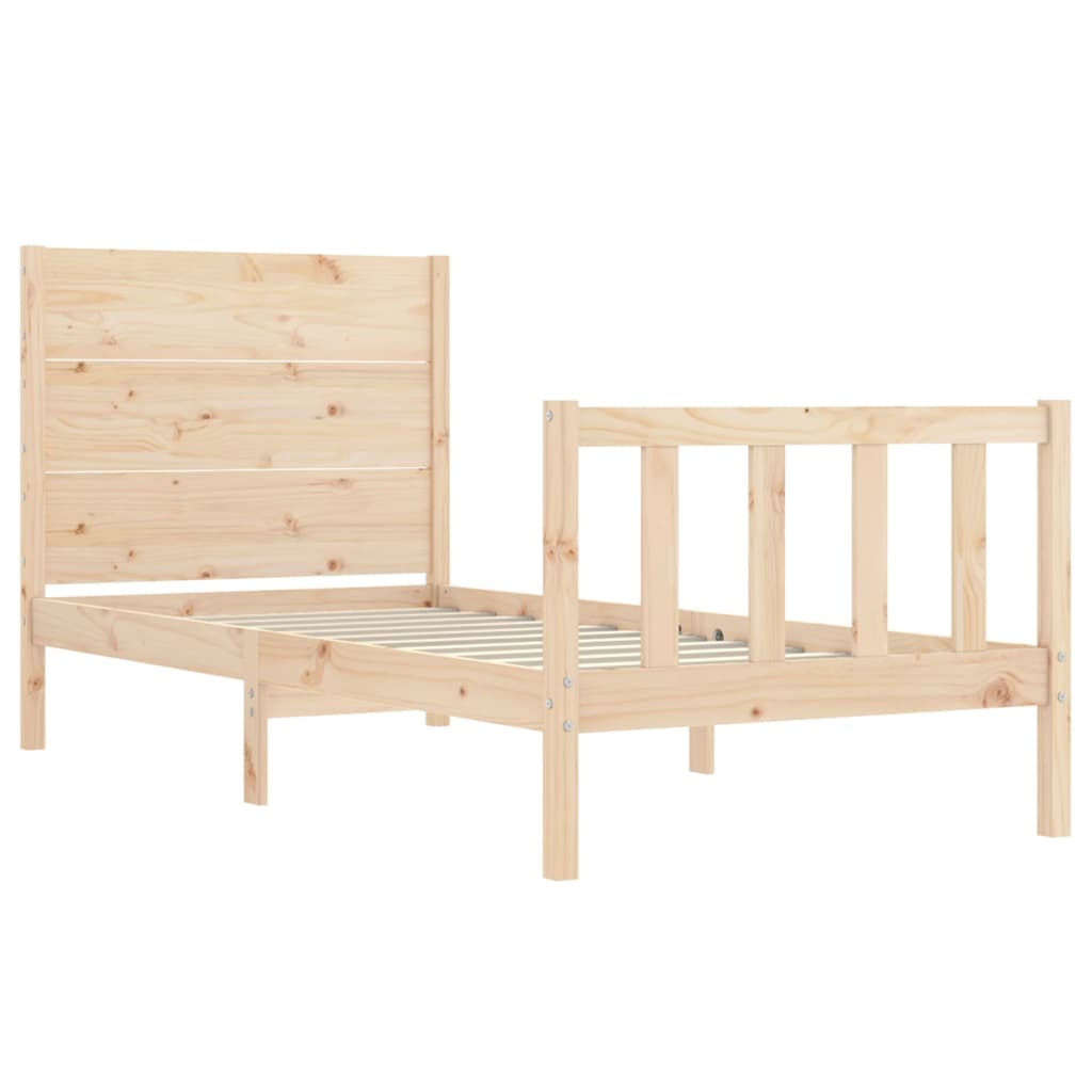 Bed Frame without Mattress Single Solid Wood Pine - Bargainia.com - 
