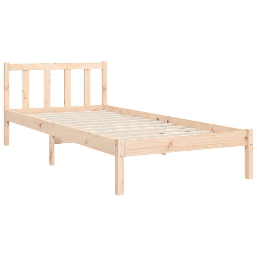 Bed Frame without Mattress Single Solid Wood Pine - Bargainia.com - 