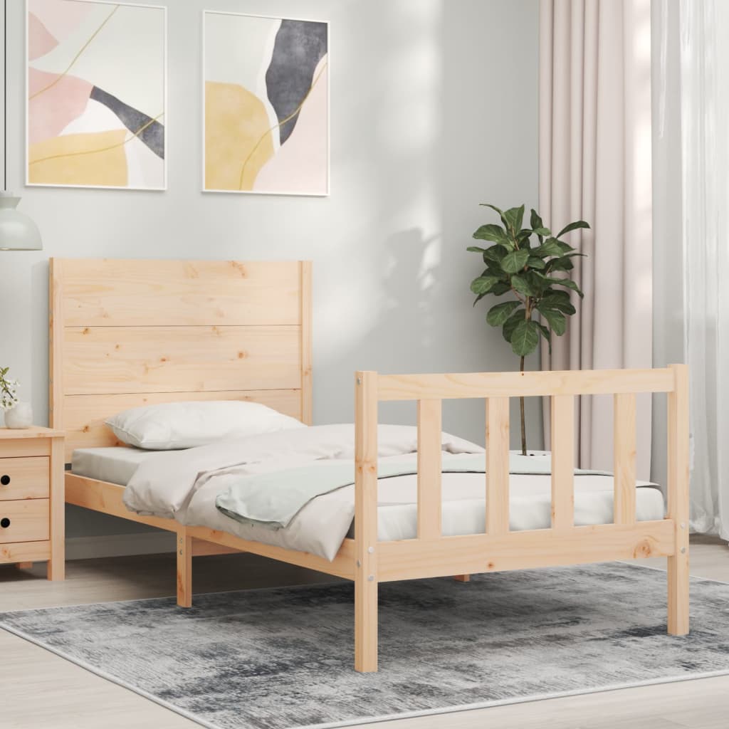Bed Frame without Mattress Single Solid Wood Pine - Bargainia.com - 
