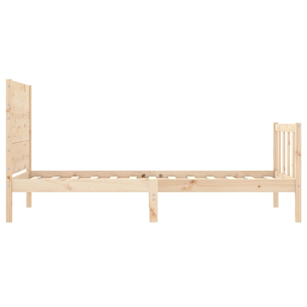 Bed Frame without Mattress Single Solid Wood Pine - Bargainia.com - 