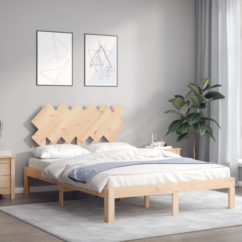 Bed Frame without Mattress Small Double Solid Wood Pine - Bargainia.com - 