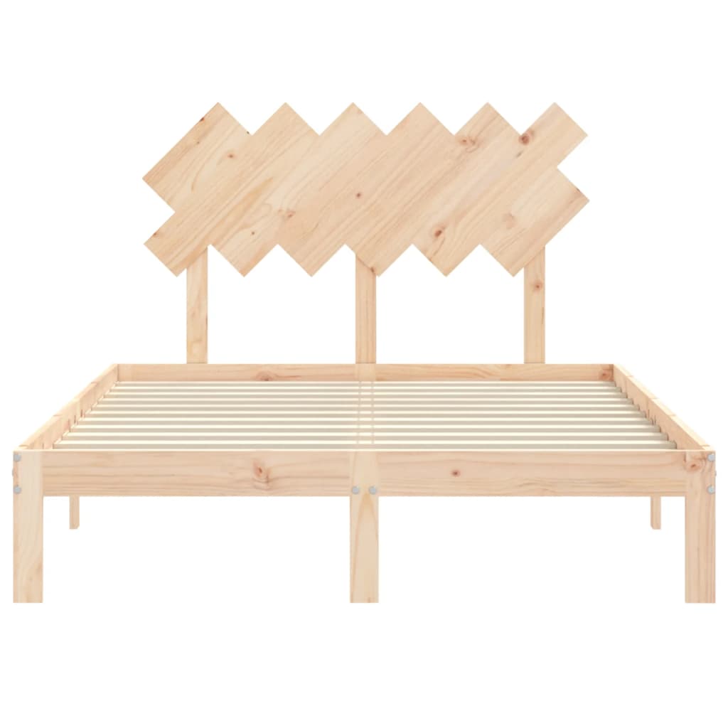 Bed Frame without Mattress Small Double Solid Wood Pine - Bargainia.com - 
