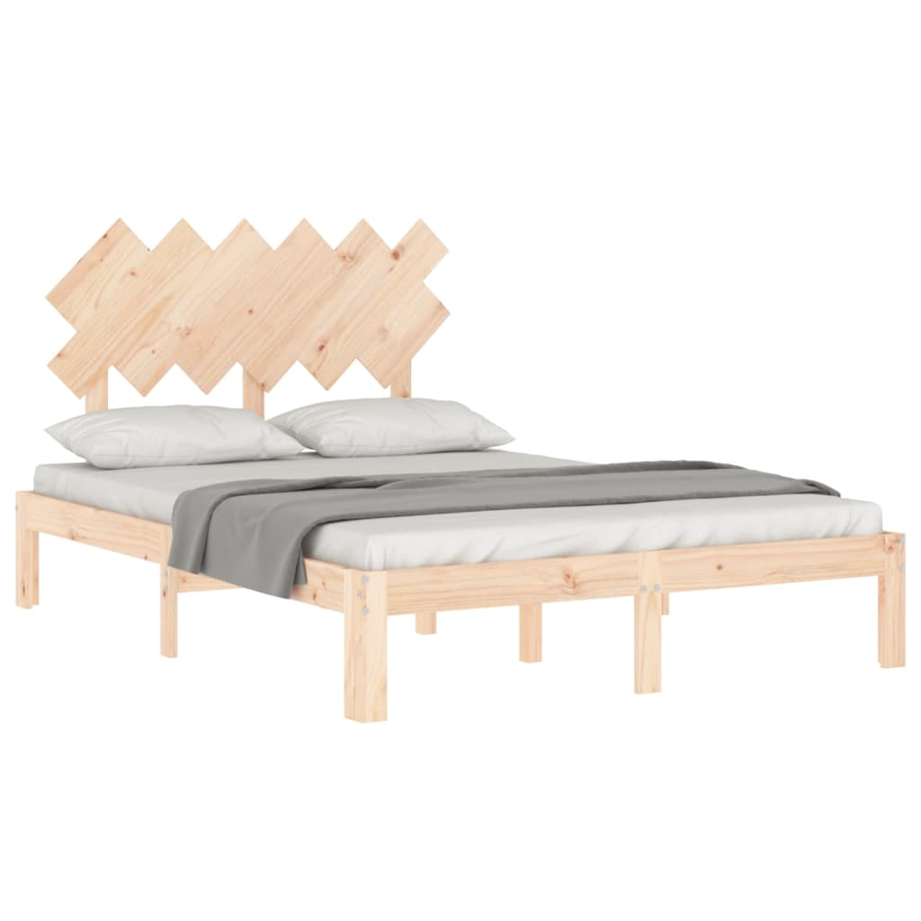 Bed Frame without Mattress Small Double Solid Wood Pine - Bargainia.com - 