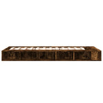 Bed Frame without Mattress Smoked Oak 100x200 cm - Bargainia.com - 
