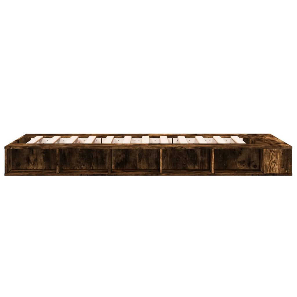 Bed Frame without Mattress Smoked Oak 100x200 cm - Bargainia.com - 