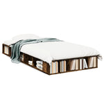 Bed Frame without Mattress Smoked Oak 100x200 cm - Bargainia.com - 