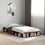 Bed Frame without Mattress Smoked Oak 100x200 cm - Bargainia.com - 