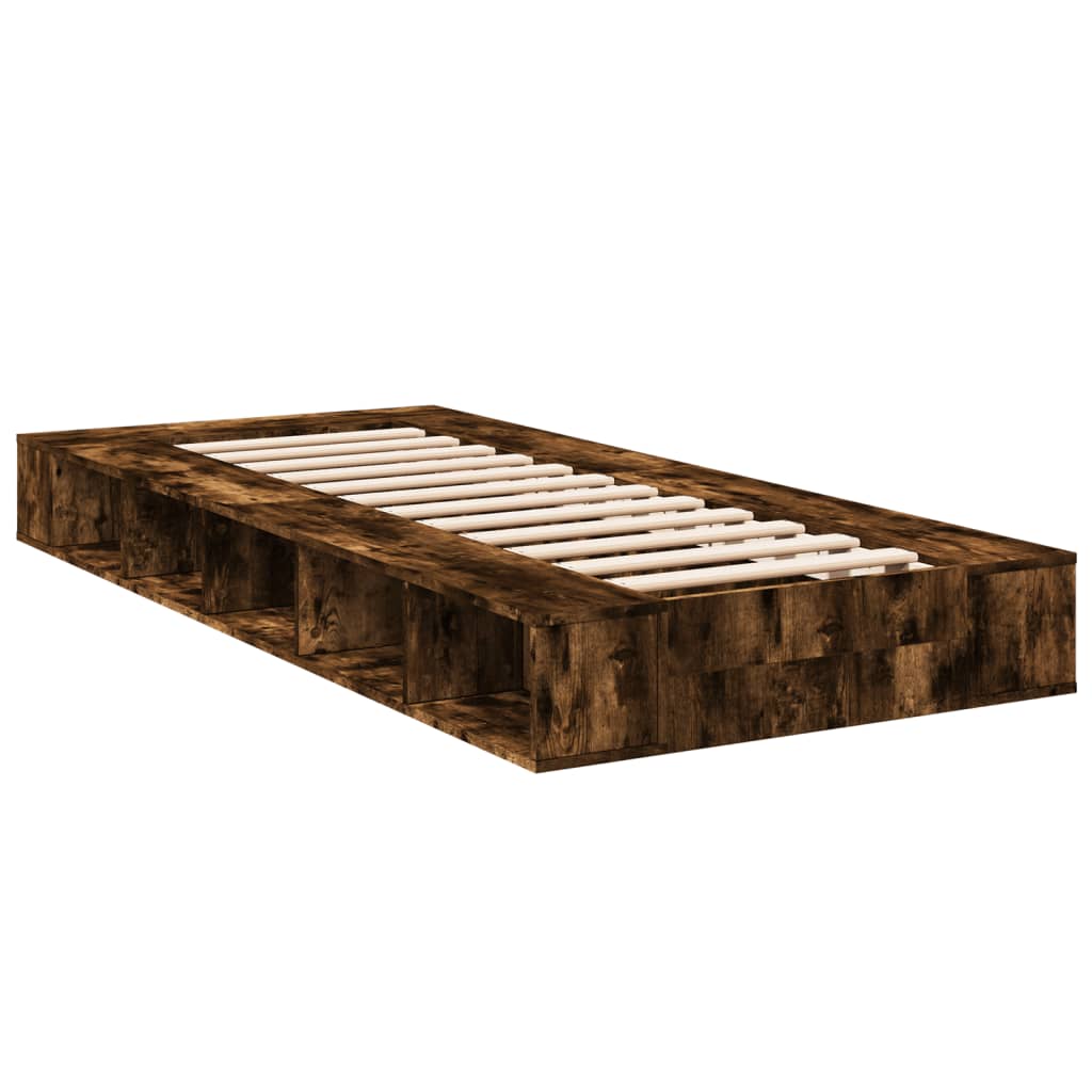 Bed Frame without Mattress Smoked Oak 100x200 cm - Bargainia.com - 
