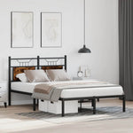 Bed Frame without Mattress Smoked Oak 120x190 cm Small Double Engineered Wood - Bargainia.com - 