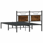 Bed Frame without Mattress Smoked Oak 120x190 cm Small Double Engineered Wood - Bargainia.com - 