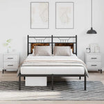 Bed Frame without Mattress Smoked Oak 120x190 cm Small Double Engineered Wood - Bargainia.com - 