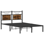 Bed Frame without Mattress Smoked Oak 120x190 cm Small Double Engineered Wood - Bargainia.com - 