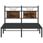 Bed Frame without Mattress Smoked Oak 120x190 cm Small Double Engineered Wood - Bargainia.com - 