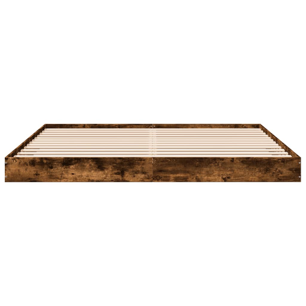 Bed Frame without Mattress Smoked Oak 180x200 cm Super King Engineered Wood - Bargainia.com - 