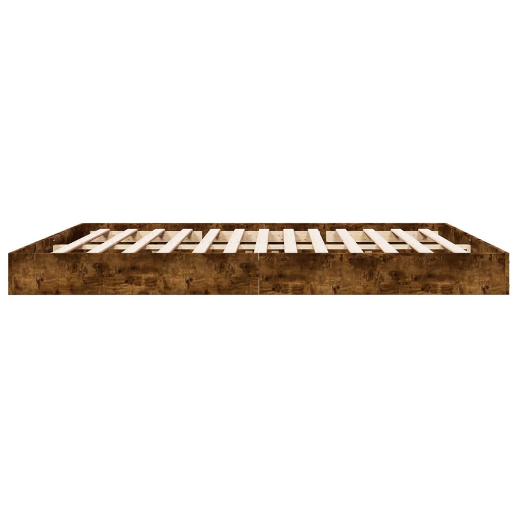 Bed Frame without Mattress Smoked Oak 180x200 cm Super King Engineered Wood - Bargainia.com - 