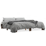 Bed Frame without Mattress Smoked Oak 200x200 cm - Bargainia.com - 