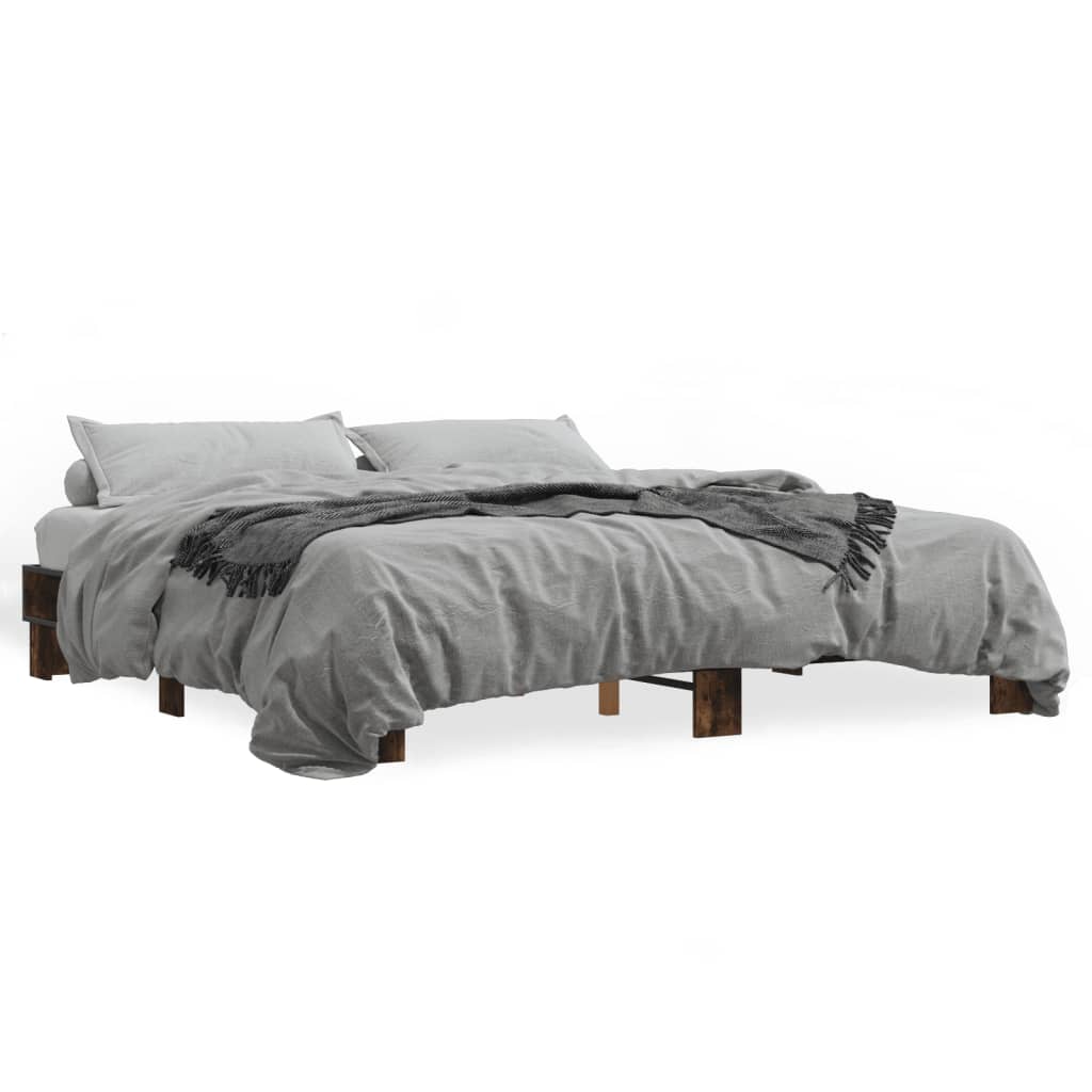 Bed Frame without Mattress Smoked Oak 200x200 cm - Bargainia.com - 8721102615153 - 3280219