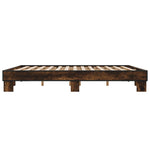 Bed Frame without Mattress Smoked Oak 200x200 cm - Bargainia.com - 