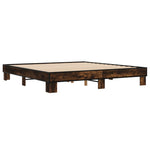 Bed Frame without Mattress Smoked Oak 200x200 cm - Bargainia.com - 