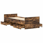 Bed Frame without Mattress Smoked Oak 75x190 cm Small Single - Bargainia.com - 
