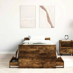 Bed Frame without Mattress Smoked Oak 75x190 cm Small Single - Bargainia.com - 