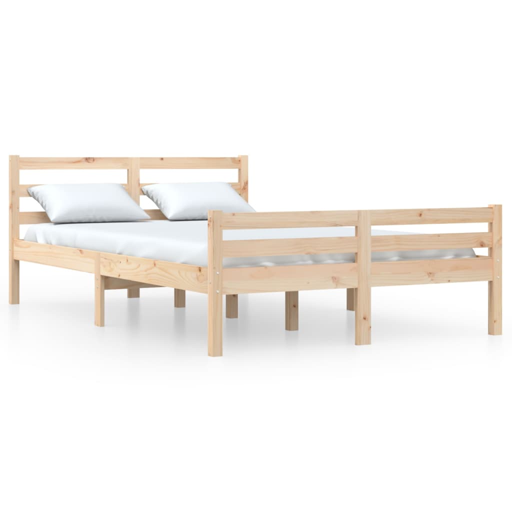 Bed Frame without Mattress Solid Wood 150x200 cm King Size King Size - Bargainia.com - 