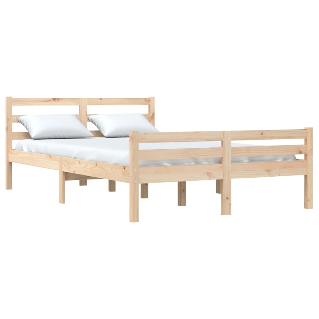Bed Frame without Mattress Solid Wood 150x200 cm King Size King Size - Bargainia.com - 