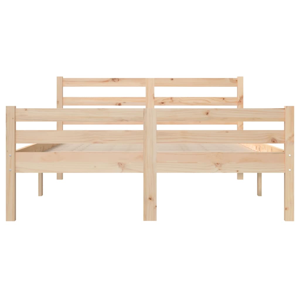 Bed Frame without Mattress Solid Wood 150x200 cm King Size King Size - Bargainia.com - 