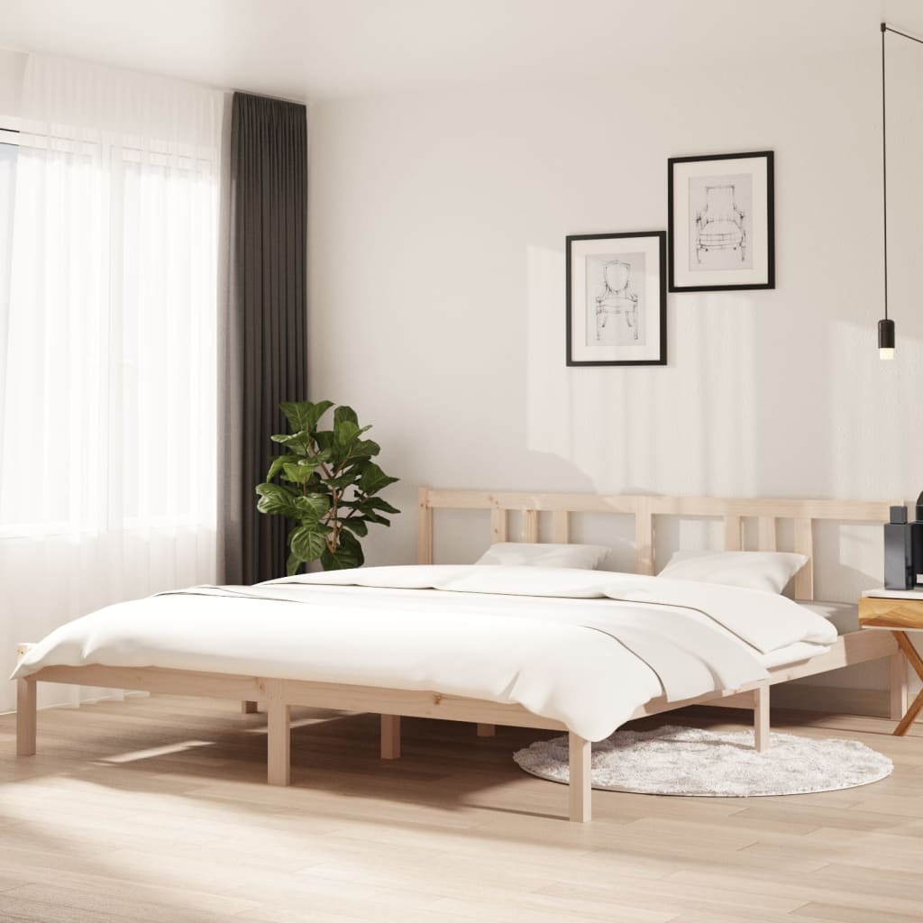 Bed Frame without Mattress Solid Wood 180x200 cm Super King Super King Size - Bargainia.com - 