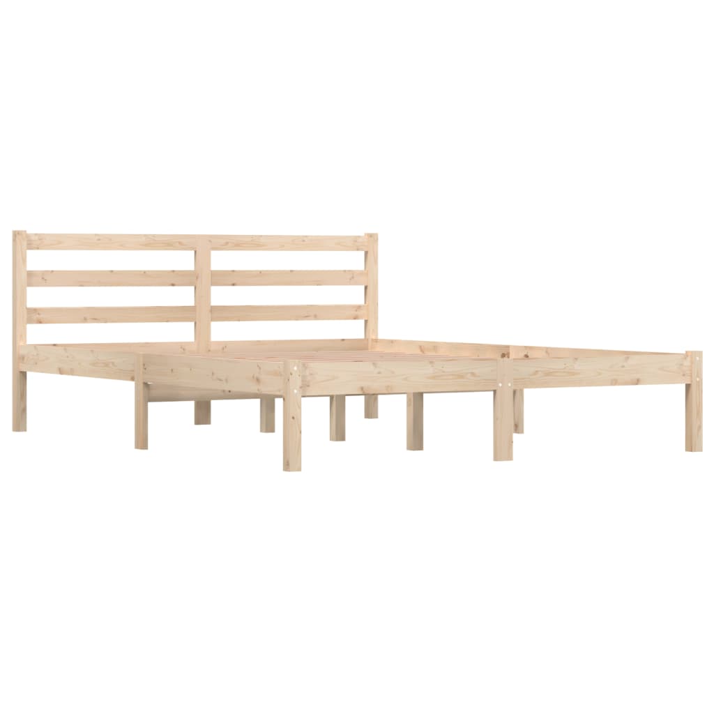 Bed Frame without Mattress Solid Wood Pine 140x190cm - Bargainia.com - 8720286877388 - 810410
