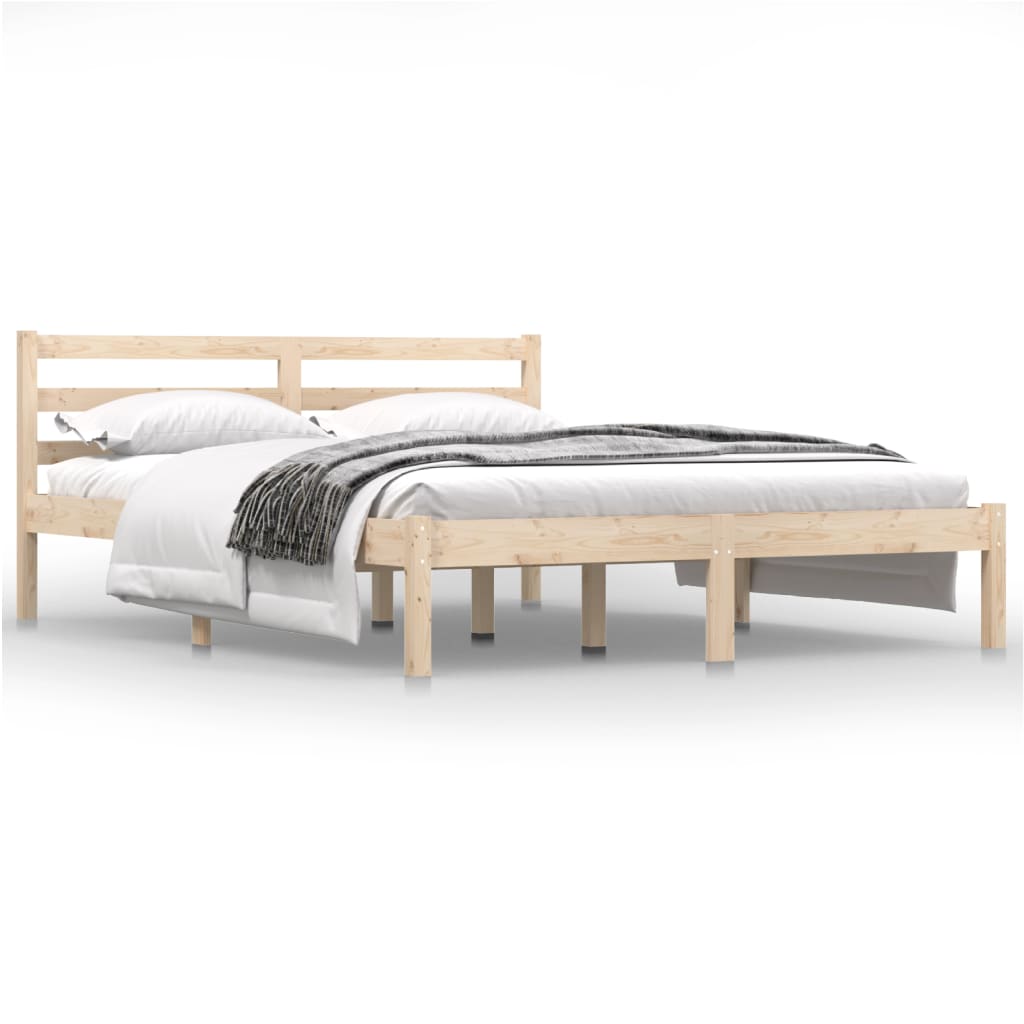 Bed Frame without Mattress Solid Wood Pine 140x190cm - Bargainia.com - 8720286877388 - 810410