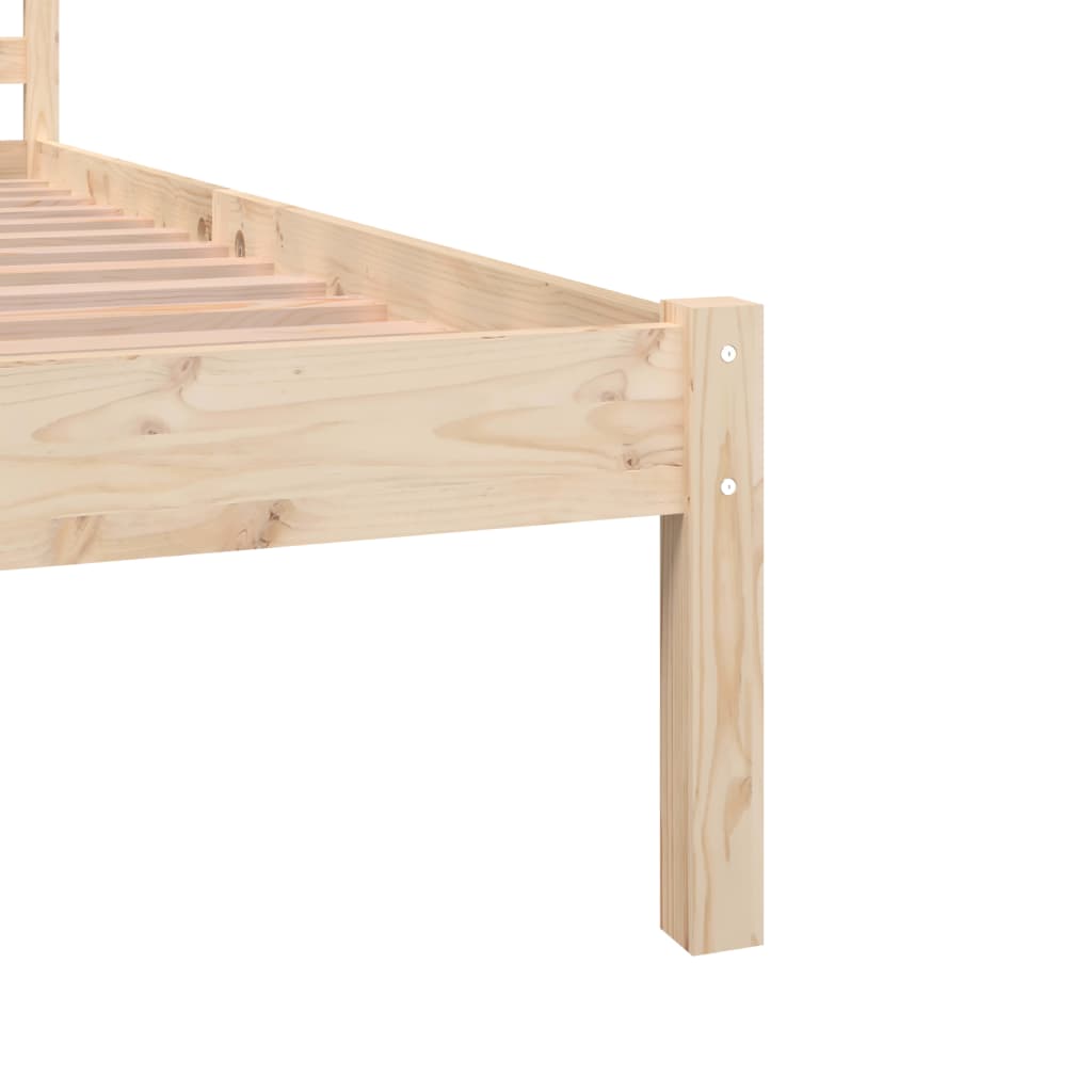 Bed Frame without Mattress Solid Wood Pine 140x190cm - Bargainia.com - 8720286877388 - 810410