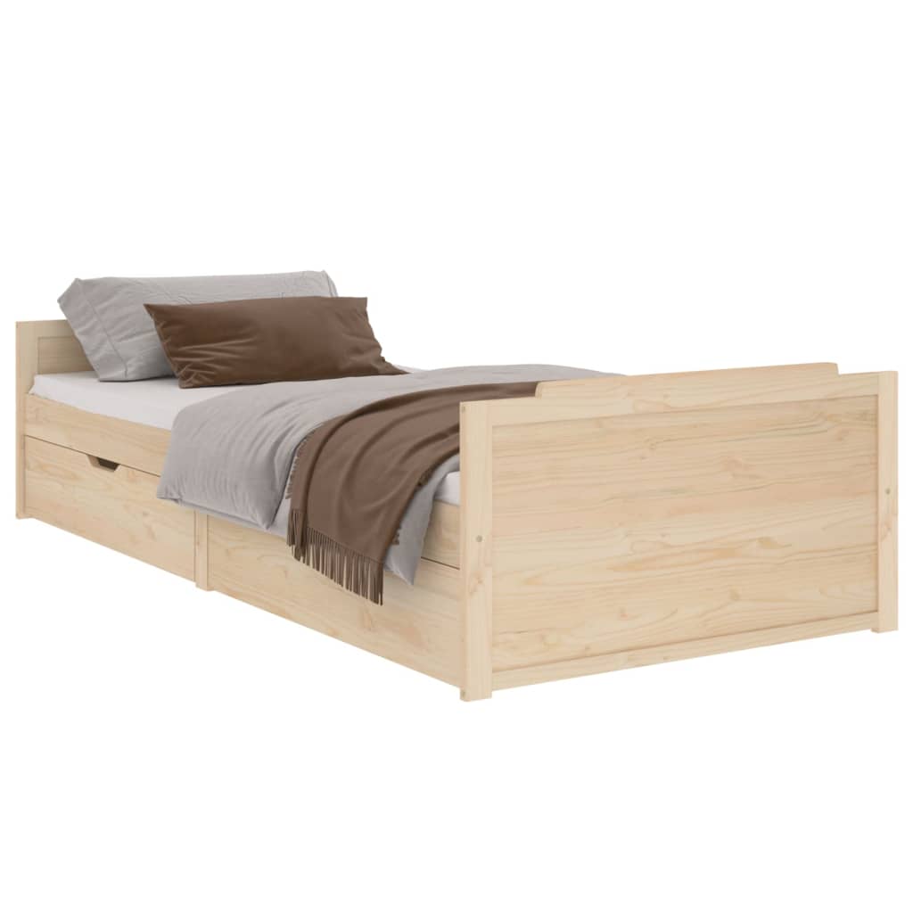 Bed Frame without Mattress Solid Wood Pine 90x200 cm - Bargainia.com - 8720286579176 - 322159