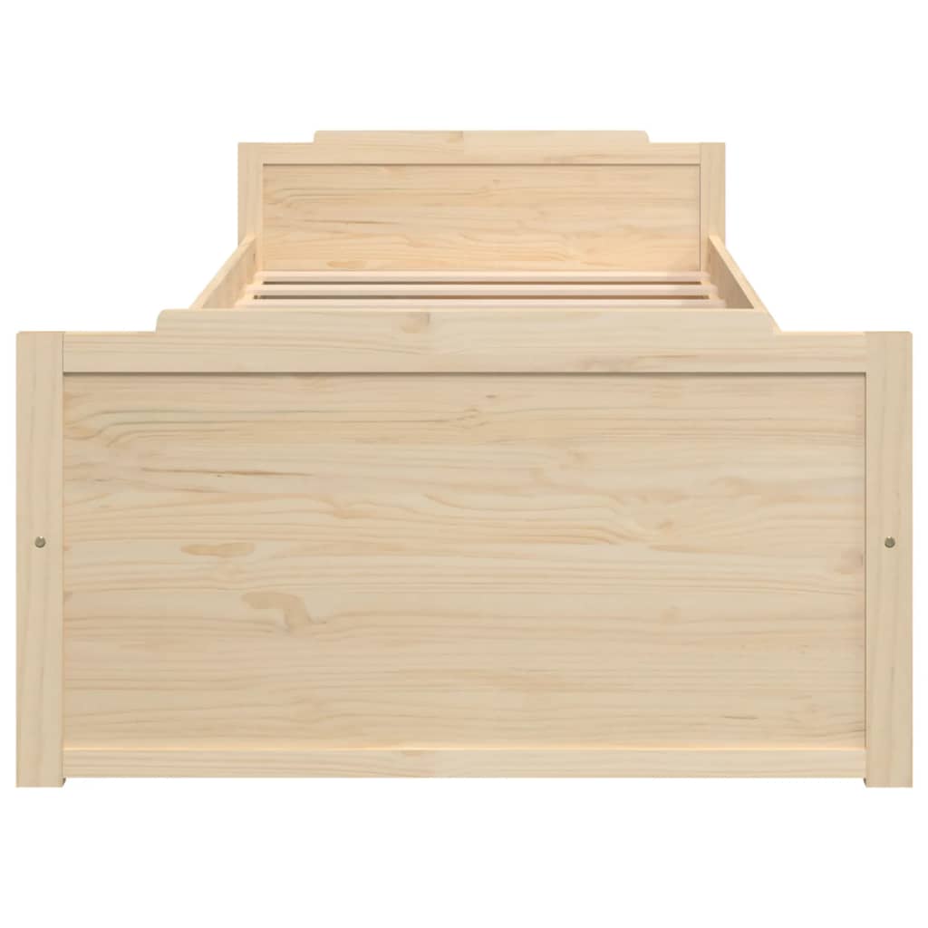Bed Frame without Mattress Solid Wood Pine 90x200 cm - Bargainia.com - 8720286579176 - 322159