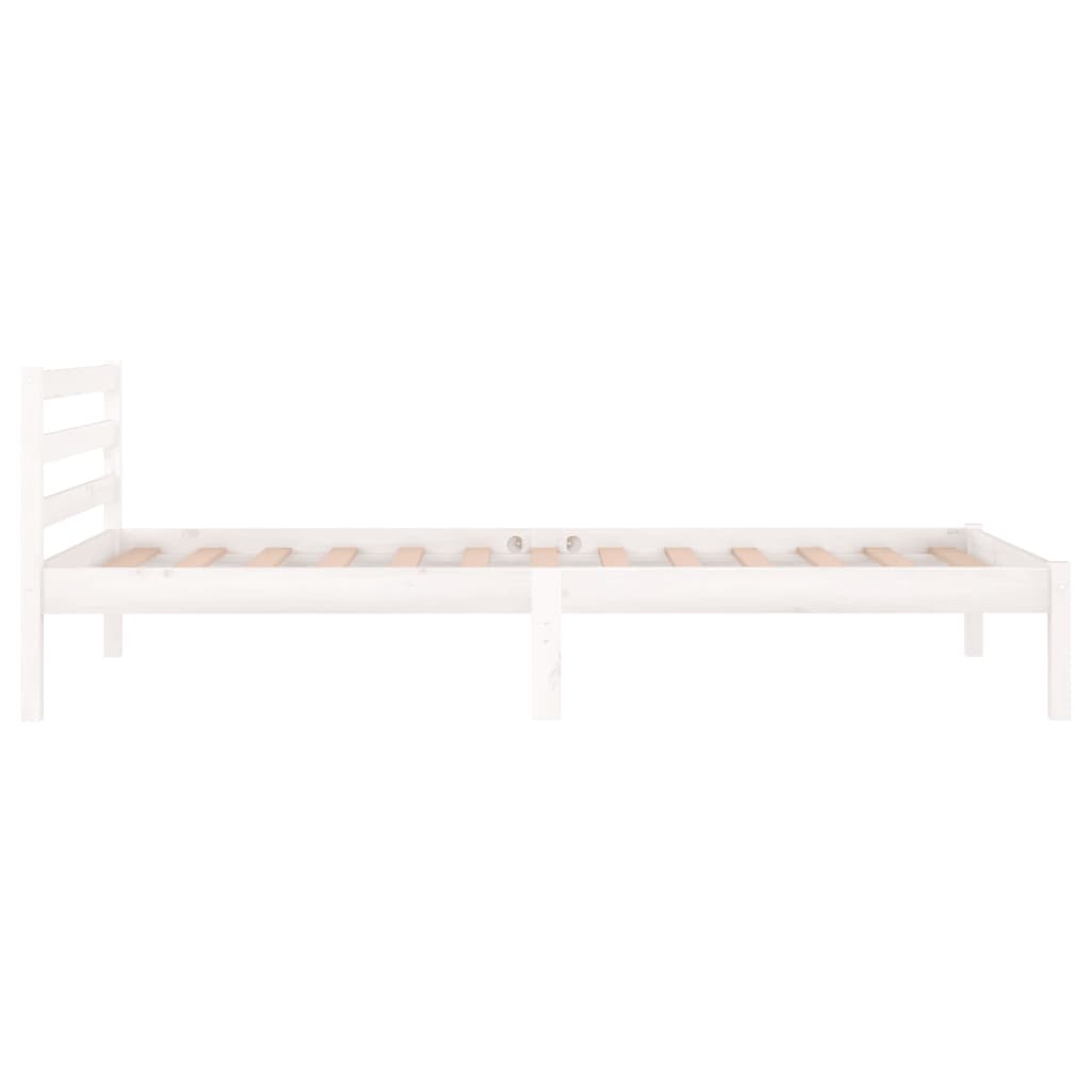 Bed Frame without Mattress Solid Wood Pine 90x200cm White - Bargainia.com - 8720286877449 - 810416