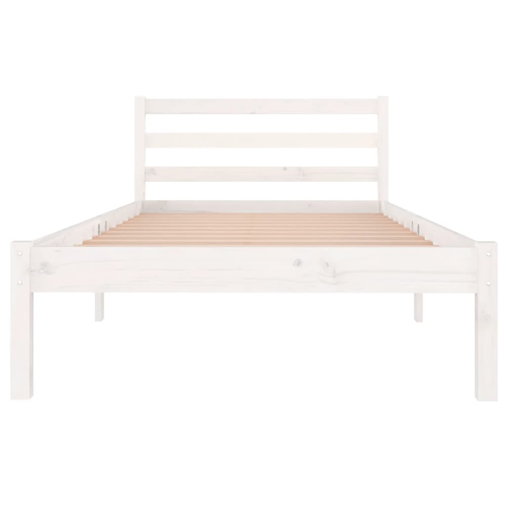 Bed Frame without Mattress Solid Wood Pine 90x200cm White - Bargainia.com - 8720286877449 - 810416