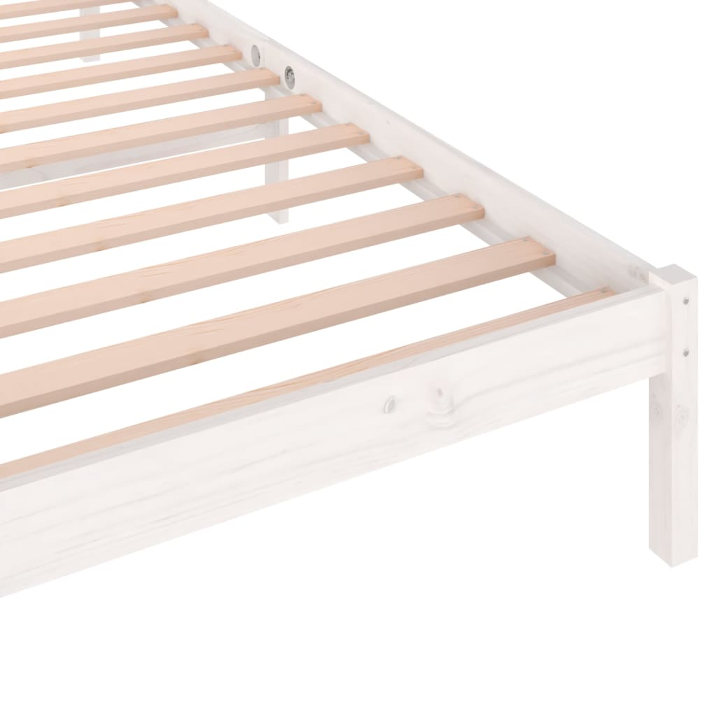 Bed Frame without Mattress Solid Wood Pine 90x200cm White - Bargainia.com - 8720286877449 - 810416